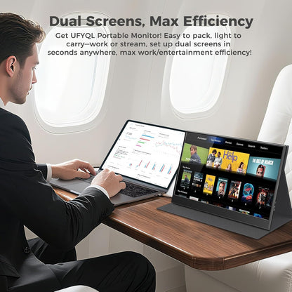 Portable Monitor 15.6-Inch FHD 1080P IPS with HDR for Gaming, USB-C/HDMI Extended Screen, Ultra-thin Plug&Play, with Case & Speakers, for Laptop MAC PC Phone DVR PS4/5 Xbox Switch