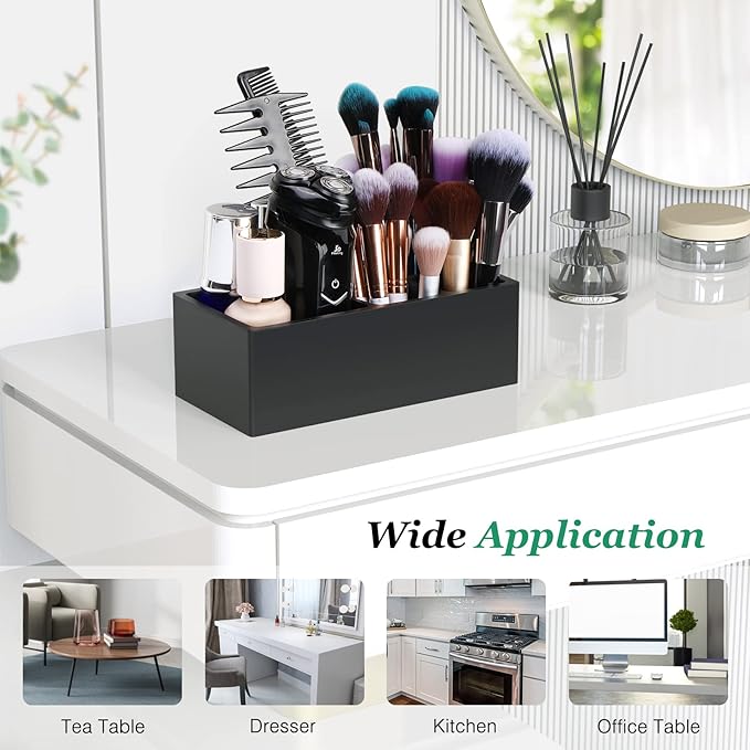 Luxspire Toothbrush Holder, 5 Slots Toothbrush Razor Holder Toothpaste Stand