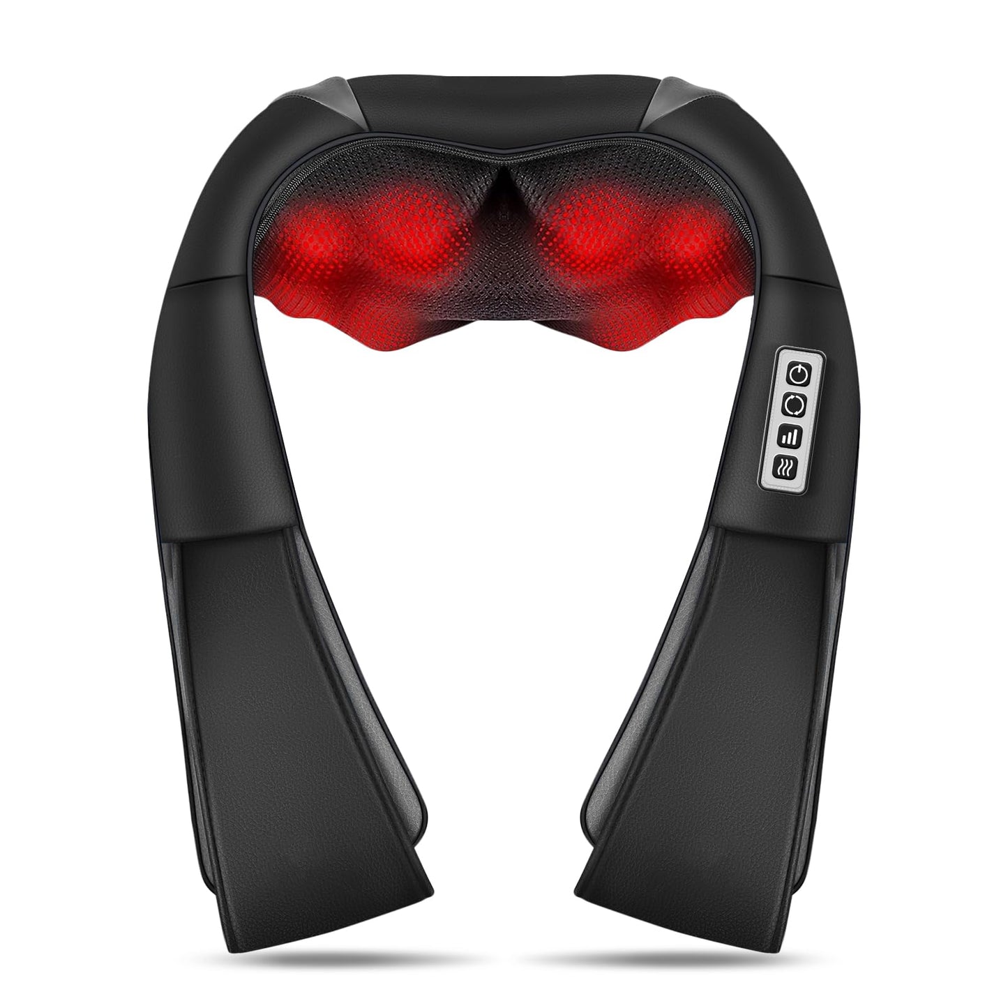 Neck Back Massager, Shiatsu Neck and Shoulder Massager with Heat, 3D Deep Tissue Kneading Massager Electric Massager for Shoulder, Back, Leg Muscle Pain Relief, Home & Office Use (Black)