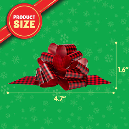 JOYIN 24 PCS Christmas Pull Bows for Gift Wrapping 4.7", Gift Wrap with Ribbon Pull Bows, Easy and Fast Wrapping Accessory for Xmas, Baskets, Wine Bottles, Present, Florist, Bouquet Decoration