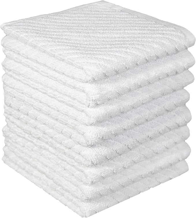 Bumble Towels Premium Kitchen Dish Cloths | 8 Pack | Diagonal Deluxe Dish Cloth