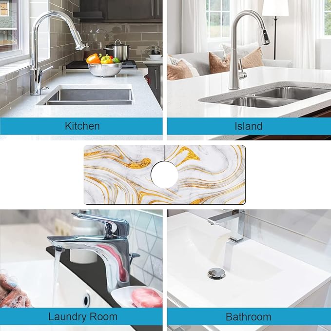Kitchen Sink Splash Guard Faucet Mat Super Absorbent Fast Drying Mat Sink