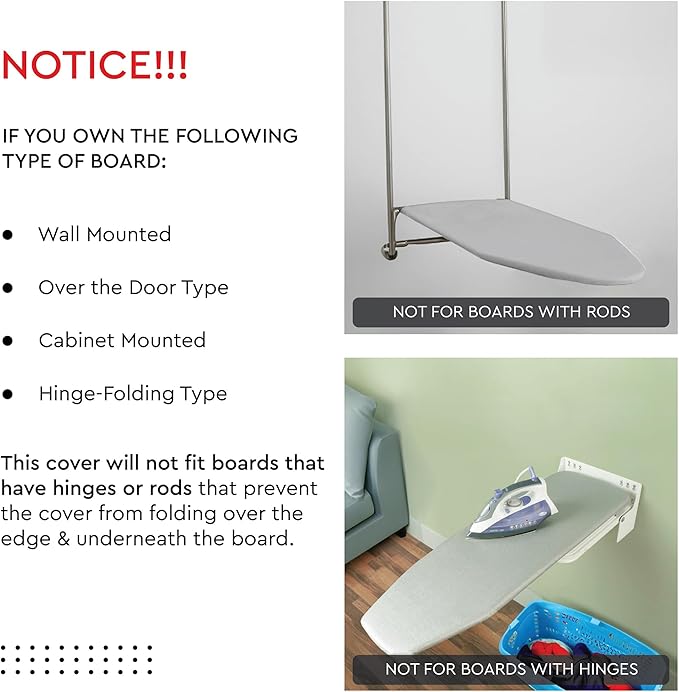 Encasa XO Ironing Board Cover And Pad 42"x14" - 4mm Felt & 2mm foam Metallized