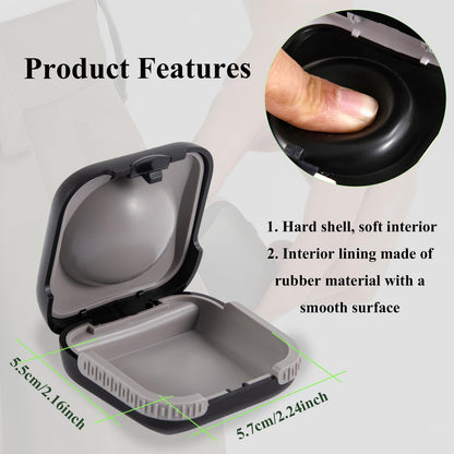 ZHUOGWJFJ 2 Pcs Hearing Aid Case,Small Hard Shell Travel Hearing Aids Case, Waterproof Portable Storage Box for Hearing Aids,Drop-Resistant and Durable (Black)