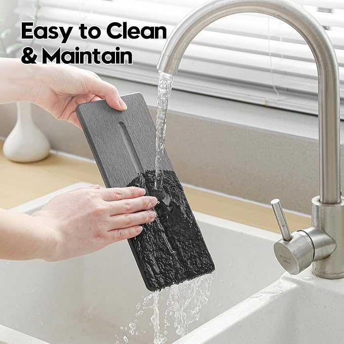 2 Pack Diatomite Stone Sink Tray, Water Absorbing Mat