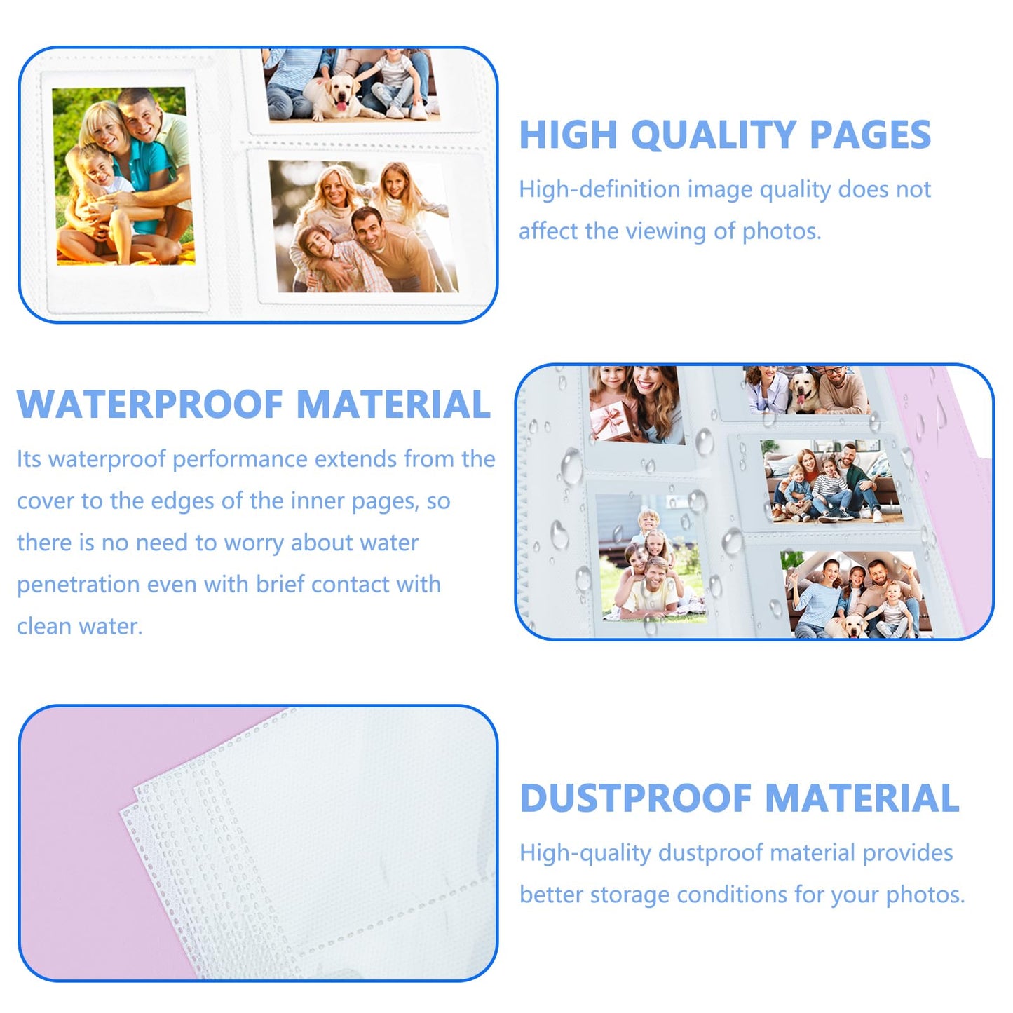 360 Pockets Photo Album for Fujifilm Instax Mini LiPlay 12 11 90 70 9 8+ 8 7S Instant Camera/Mini Link SP-1 Printer, Polaroid Snap Touch PIC-300 Z2300 Mint Camera Printer (Pink)
