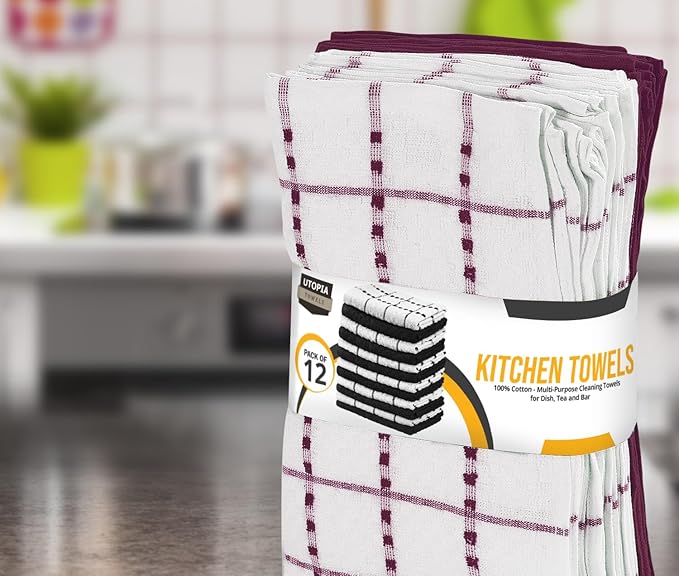 Utopia Towels - Kitchen Towels 12 Pack, 15 x 25 Inches, 100% Ring Spun Cotton