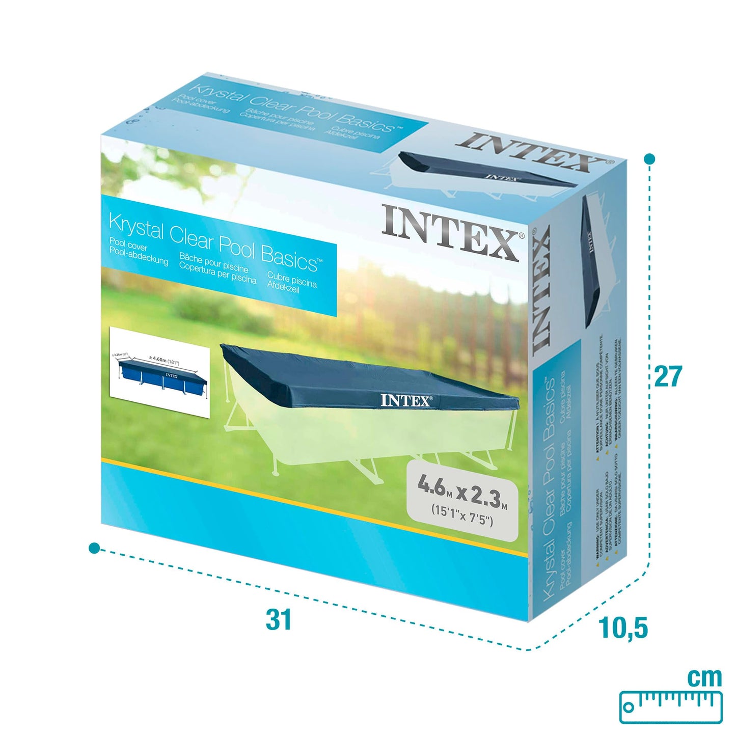 Intex 28039 Protective cover for rectangular pool Blue 450 x 220 x 20 cm