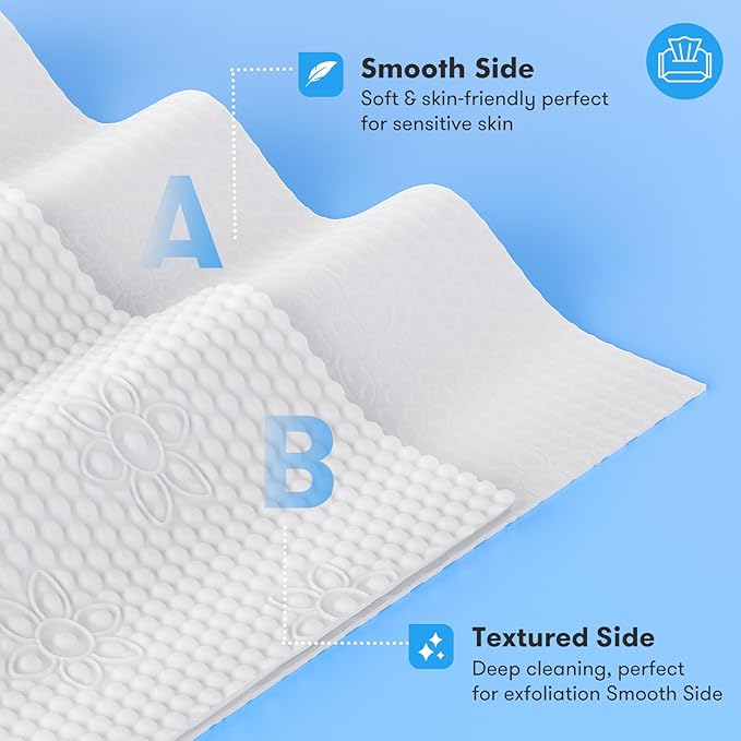 Disposable Face Towel, Soft & Thick Lint-Free Biodegradable Face Towelettes