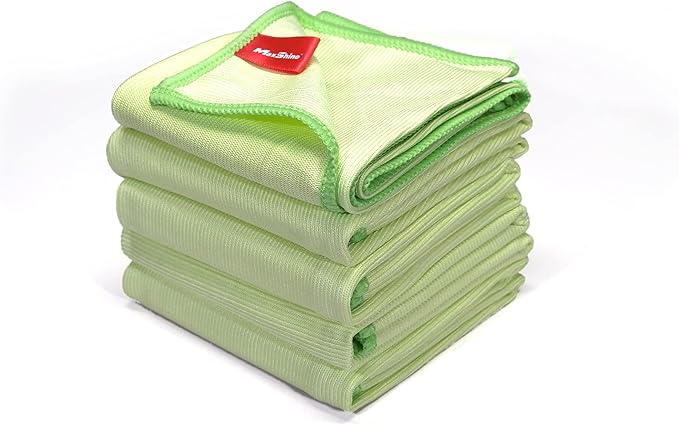 Maxshine 16” x 16” Universal Glass Cleaning Microfiber Towels, High-Clarity
