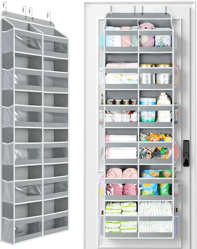 Yecaye 6-Tier Over The Door Organizer Dual-Column of 12 Compartments, College