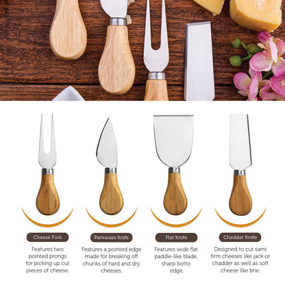Charcuterie Boards Gift Set by Bambüsi - Large Bamboo Cheese Board for Serving, Entertaining, Cheese Platter for Kitchen, House Warming Gifts New Home, Wedding, Bridal Shower, Birthday Gifts for Women