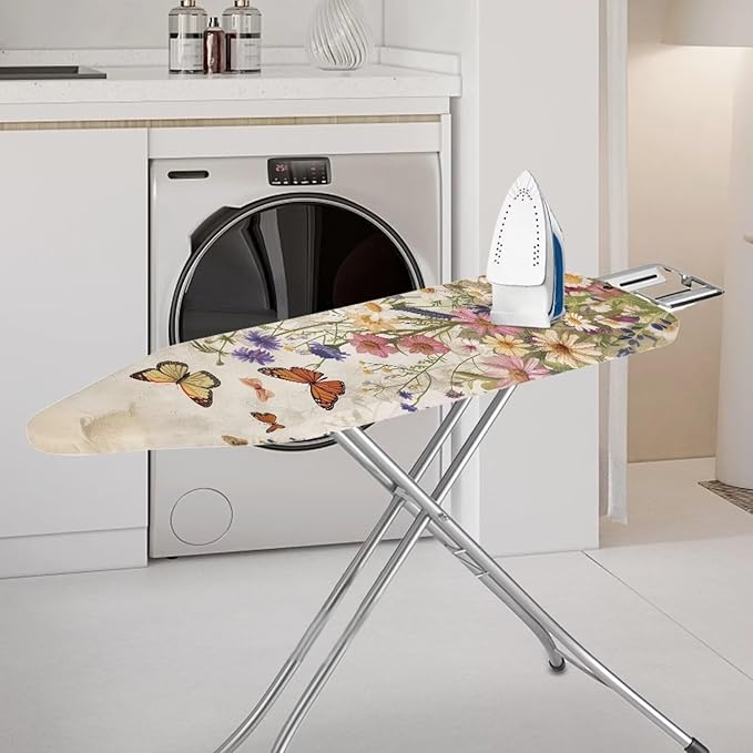 Butterfly Ironing Board Cover and Pad Floral, Non Stick Scorch and Stain