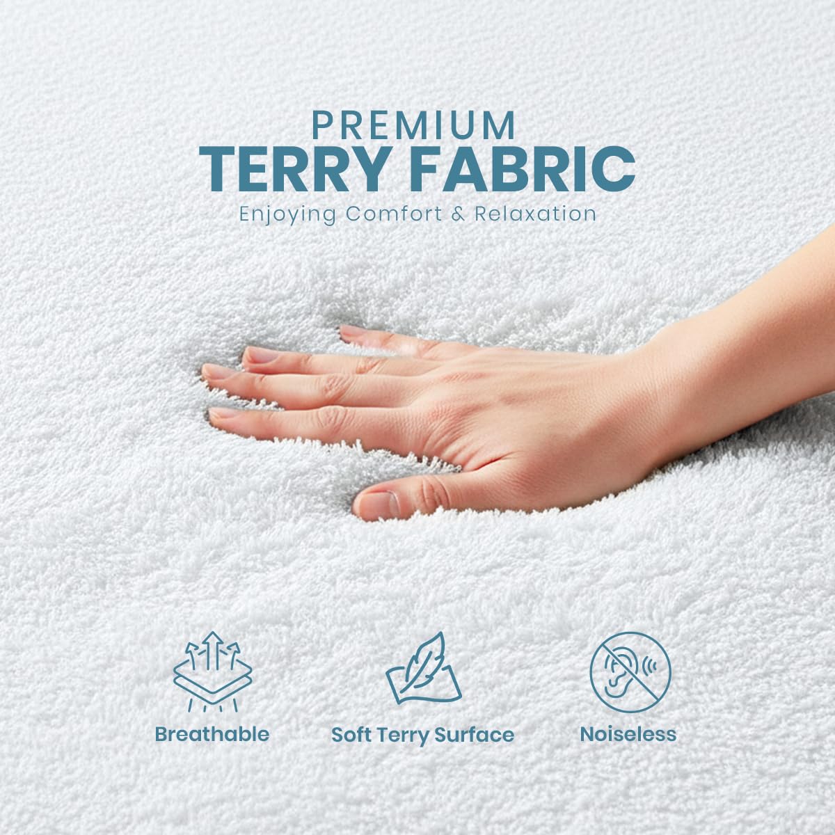 Twin Size Mattress Protector Waterproof, Premium 200 GSM Terry Mattress Cover, Soft & Breathable Bed Cover, Fitted Sheet Style Stretchable Deep Pockets 15" by Utopia Bedding (White)