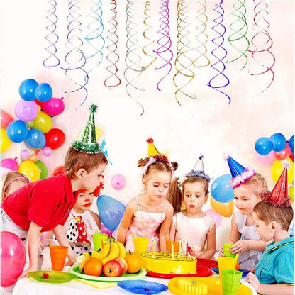 Lowki Hanging Swirl Party Spiral Swirl Decorations, Ceiling Decoration for Birthday, Baby Shower, Anniversary, Graduation, Holiday Celebration Party Supplies -Piece of 12 (Red)