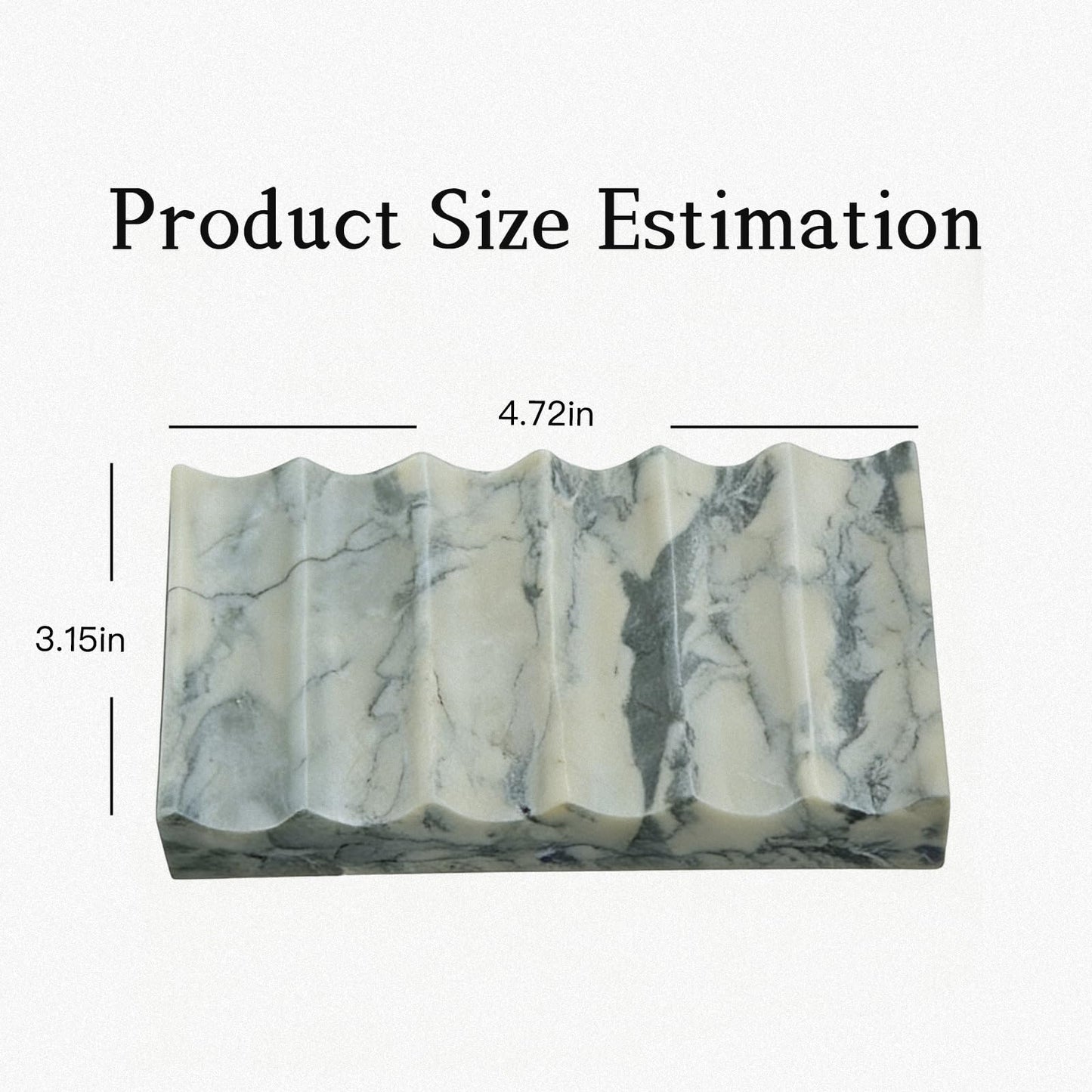 Marble Soap Dish, Draining Soap Dish - Rectangular Lotus Green with Natural Stone Texture, Non-Slip Bathroom Soap Holder for Shower/Bathroom Countertop, Decorative & Durable