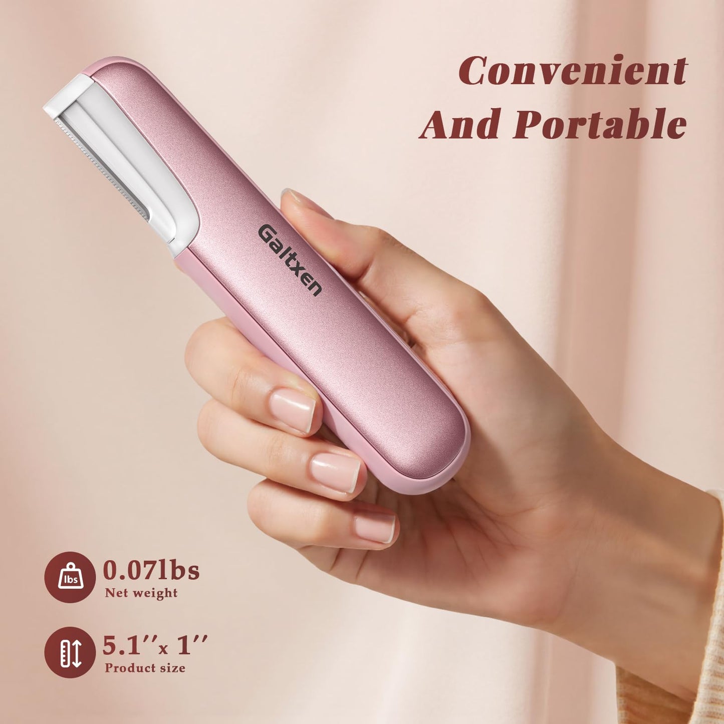 Dermaplaning Tool for Women Pink - Facial Exfoliation & Peach Fuzz Hair Removal with Rechargeable Sonic Edge Technology, 10 Refill Blades