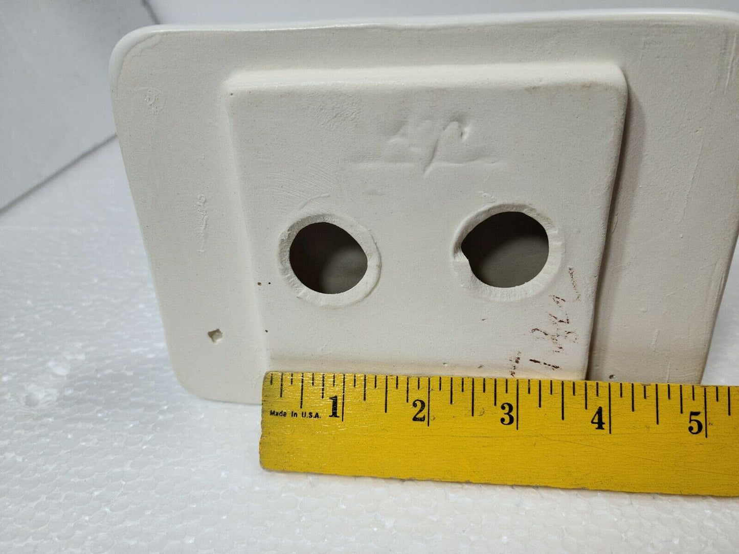 Bright White Matte Ceramic Soap Dish Tray Tile in Daltile Color 0790 Mid Century Modern Retro