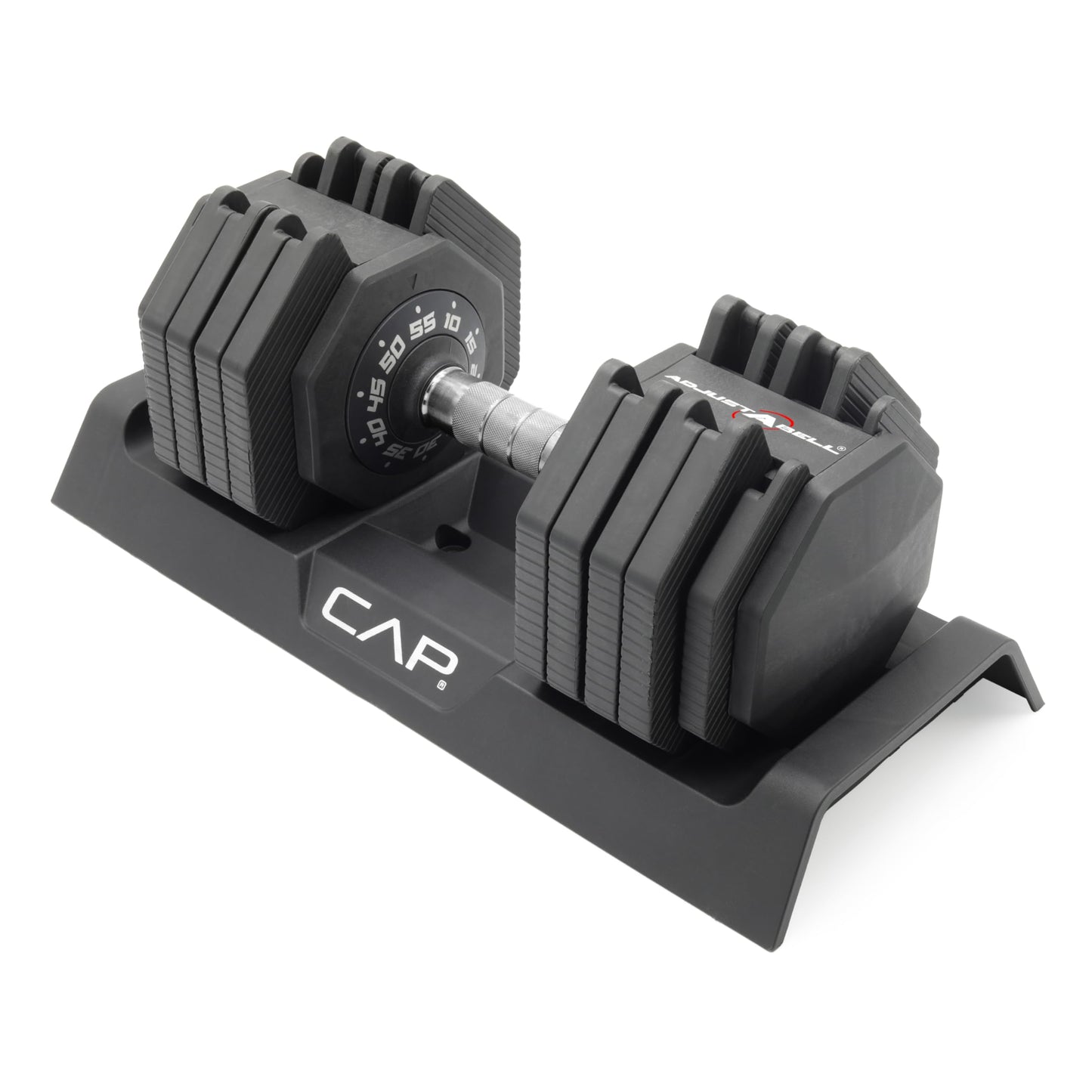 CAP Barbell ADJUSTABELL Adjustable 55 lb Hex Dumbbell Weights - Singles & Pairs | Multiple Handle Options