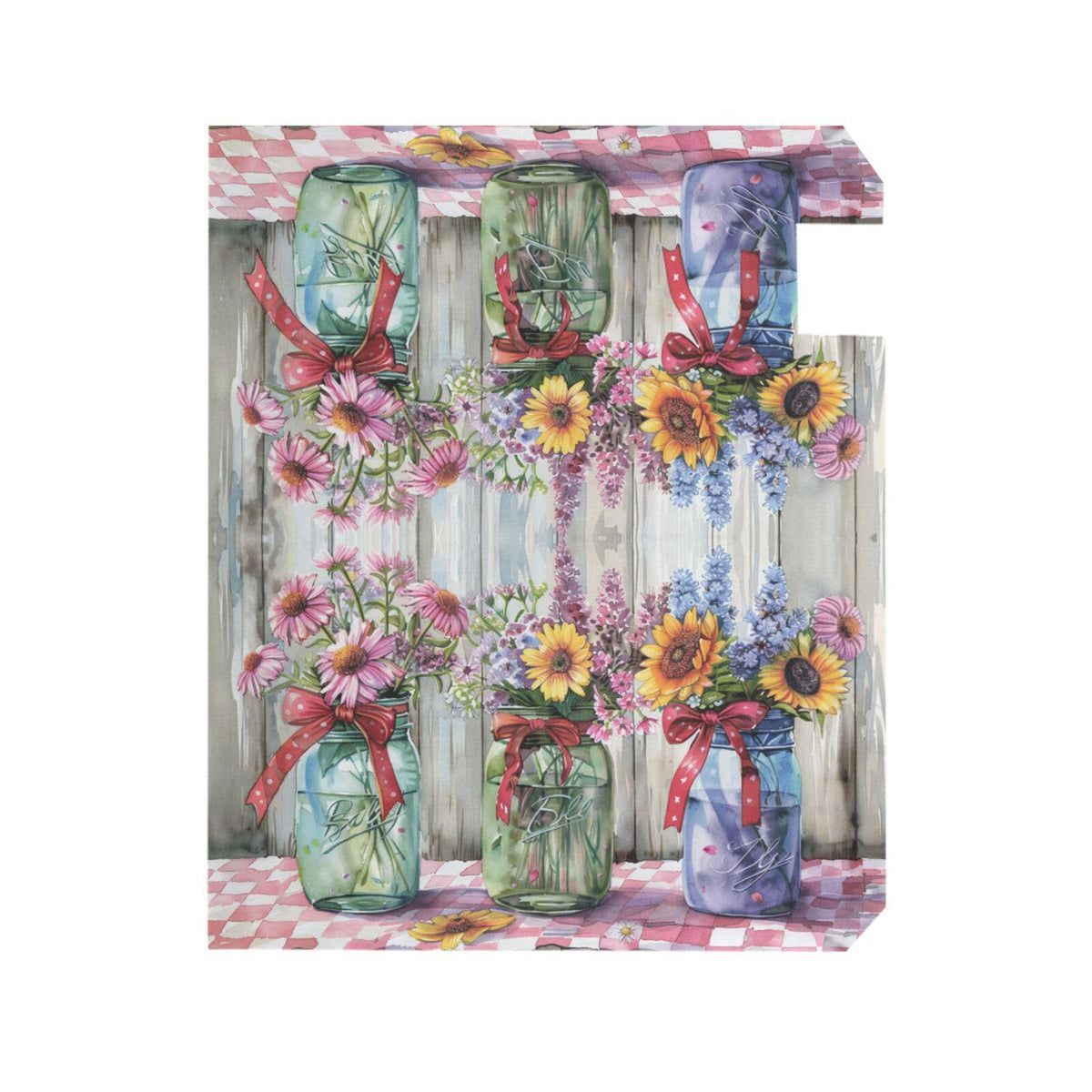 ALAZA Spring Floral Jars Rustic Magnetic Mailbox Cover MailWraps Garden Yard Home Decor for Outside Standard Size-18"x 20.8"