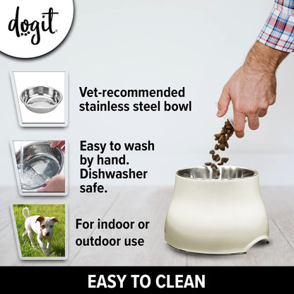 Dogit 2-in-1 Elevated Dish/Bowl, White/Cream, 900 ml Capacity