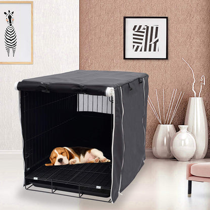 Geyecete Dog Crate Cover - Universal Dog Crate Fitting, 36 Inch, Lightweight Polyester Fabric, Breathable, Gray