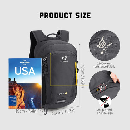 SKYSPER Small Hiking Backpack, 20L Lightweight Travel Backpacks Hiking Daypack Rucksack Women Men for Trekking Backpacking Outdoor Sports(Darkgray)