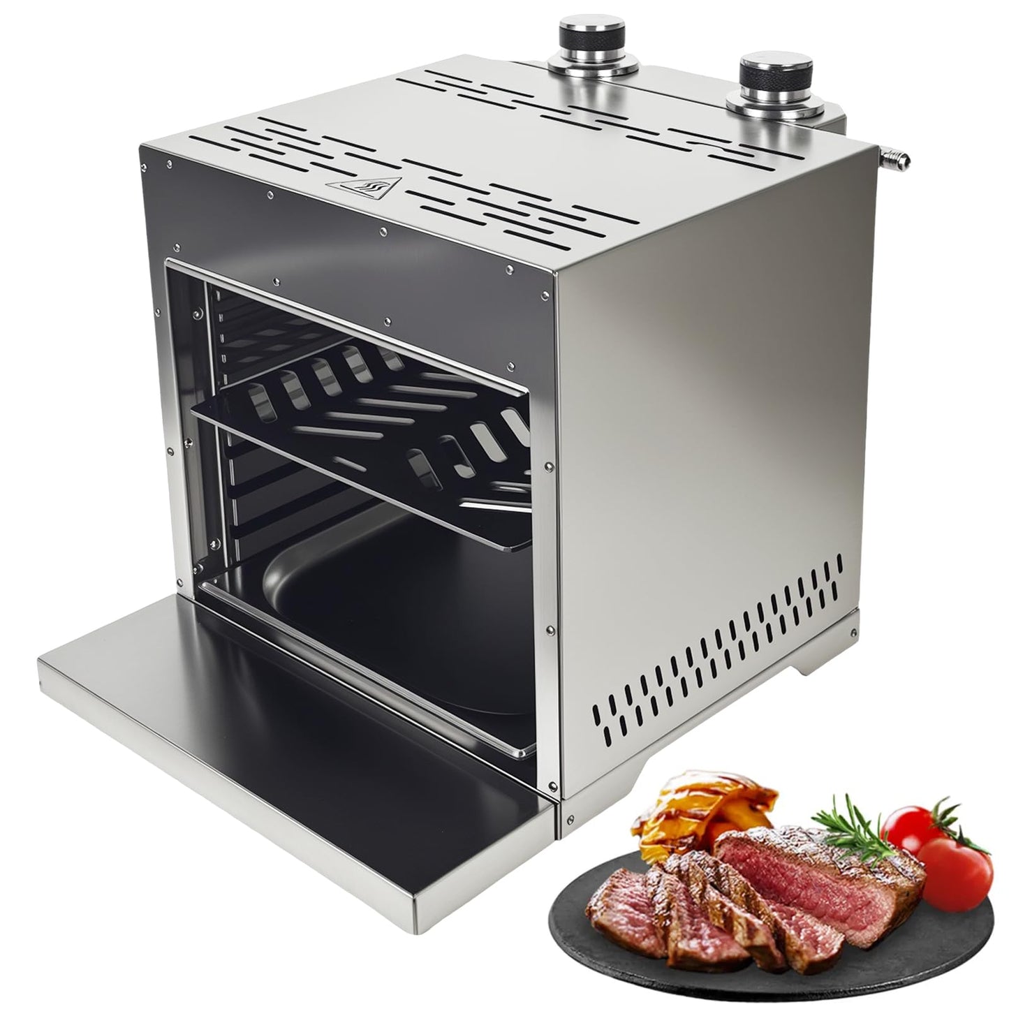 XHINBWYEK Steak Broiler Portable Infrared Broiler Propane Gas Grill, Maximum 1600°F/870℃, Sear Station steak cooker grill outdoor BBQ, Stainless Steel