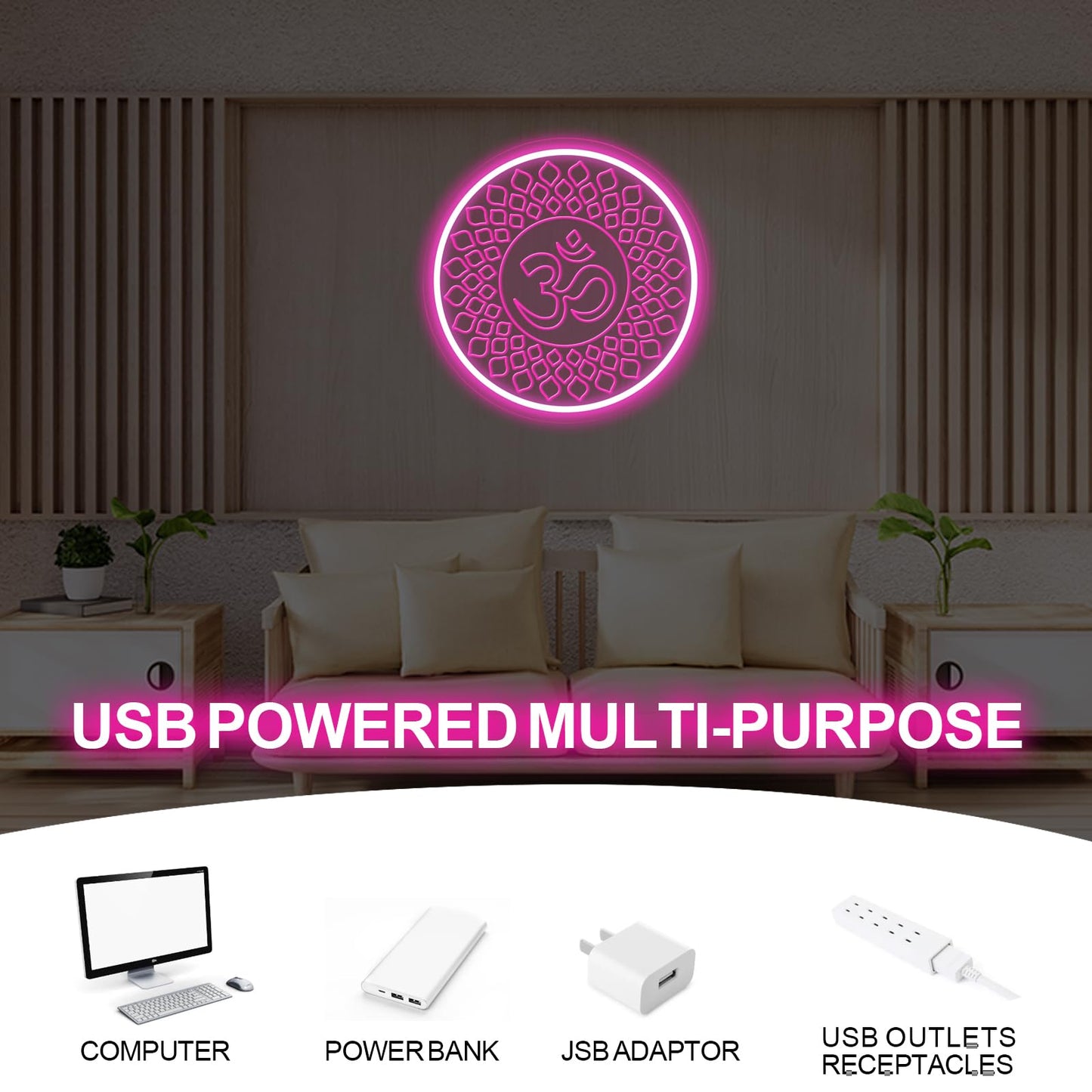Om Buddha neon sign, Meditation light decor, Yoga wall decor, Mandala wall art, Home gym decor, Buddha symbol gifts, Yoga gifts, Meditation gift Zen Art Yoga Studio Pilates Studio Art Meditation-Pink
