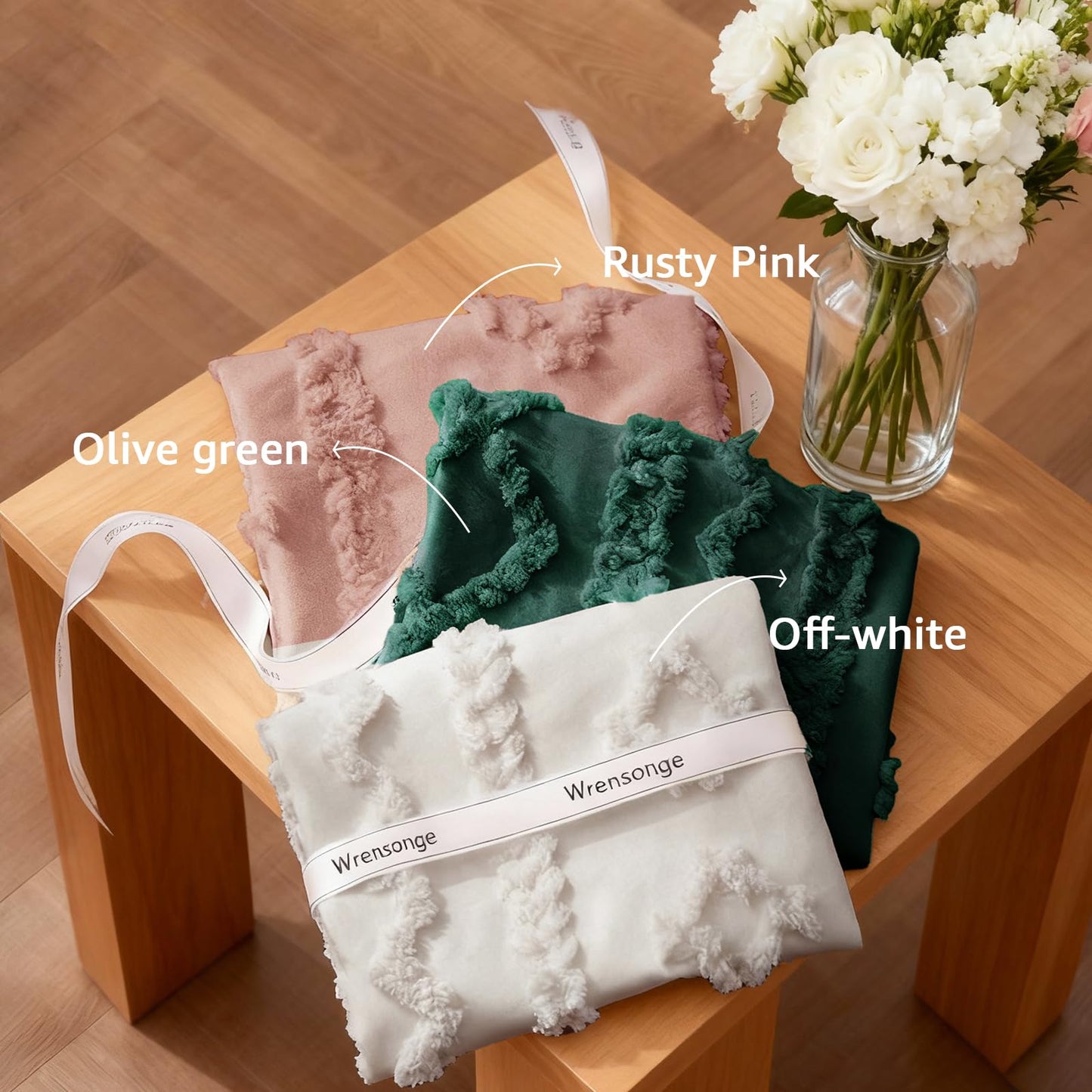 WRENSONGE Queen Comforter Set with Sheets - 7 Pieces Rusty Pink Tufted Bed in a Bag Queen Shabby Chic Bedding Sets with 1 Comforter, 2 Sheets, 2 Pillowcases & 2 Shams