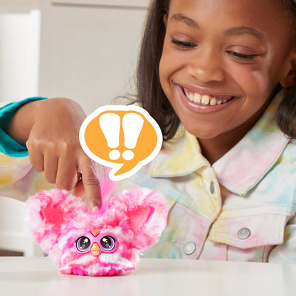 Furby Furblets - Series 3 Collectible - Bub-Lee Mini Electronic Plush Toy with Sounds for Kids, Interactive Talking Collectible, Soft to the Touch, Easter Gift, Pink