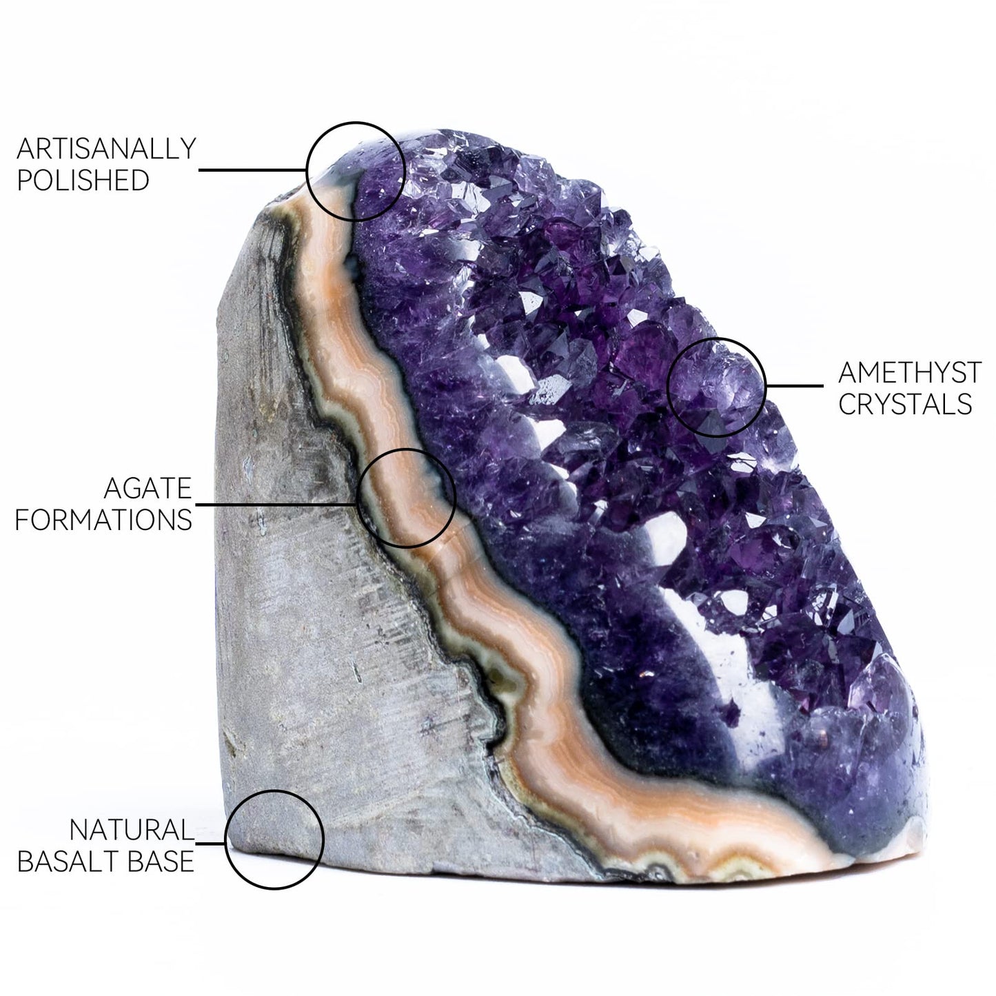 Natural Deep Purple Amethyst Crystal Geode from Uruguay 1lb-1.5lb, A Grade Amethyst Cluster, Premium Gift Box for Collectors Reiki Healing Positive Energy by GEMBOURY