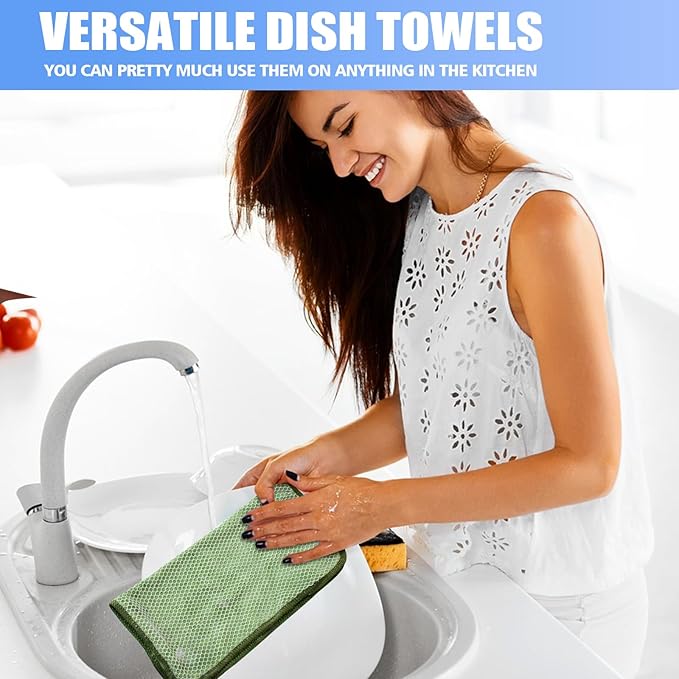 KinHwa Kitchen Washcloths for Dishes Absorbent Microfiber Dish Cloths Quick Dry