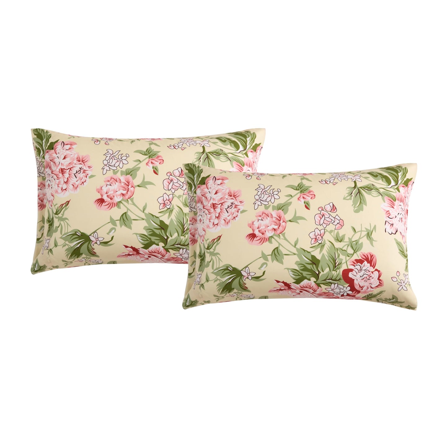 Spirit Linen home 6-Piece King Size Bed Sheet Set - Deep Pocket, Floral Pattern, Soft and Breathable Bed Sheets, Microfiber Material, Includes 1 Fitted, 1 Flat, 4 Pillowcases - Rose Floral Design