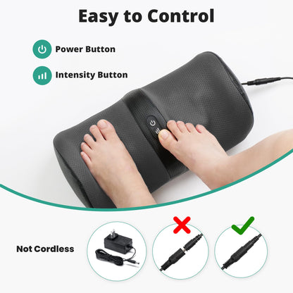 Medcursor Shiatsu Foot Massager with Heat | Foot and Calf Massager with Massage Roller, Deep Massage for Plantar Fasciitis, Pain Relief, Neuropathy, Relax for Home or Office Use (Not Cordless)