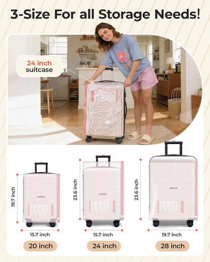 BAGSMART Vacuum Bags for Travel with Rechargeable Air Pump, Portable Space Saver Bags for Travel & Home, Vacuum Compression Seal Bag for Clothing, 18 Pack Pink with Shoe, Laundry & Toiletry Bags