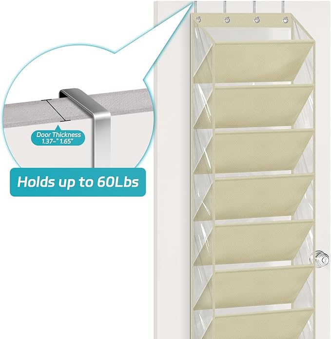 AOODA 10 Tier Clear Over The Door Shoe Organizer Storage, Deep Pockets Large
