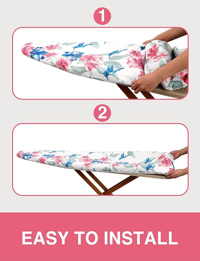 Ironing Board Cover and Pad 15"x54" Extra Thick Natural Cotton, Scorch and