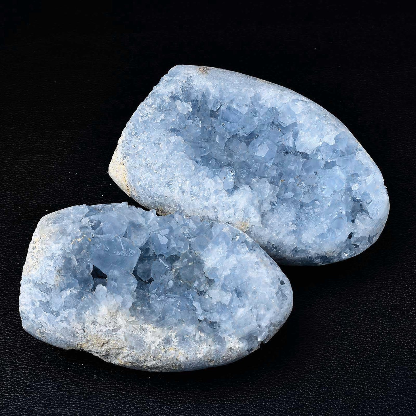 FZBHRO Large Blue Celestite Cluster Geode Healing Crystal Stone Collection Mineral Specimen Home Office Decor Meditation Gifts 1.7-2.2 Pound