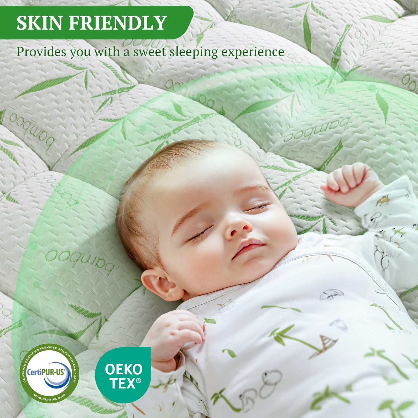 LIANLAM Mattress Topper Twin Size - 1500GSM 3D+7D Down Alternative Fill 3 in Pillow Top Mattress Pad, Viscose Made from Bamboo Cover, Extra Firm for Back Pain, 6"-18" Deep Pocket (39"x75")