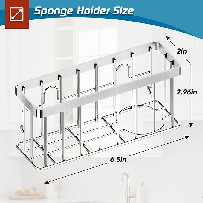 Sponge Holder for Kitchen Sink, Sink Caddy Organizer