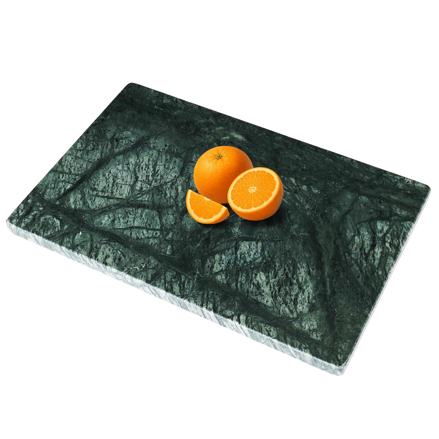 PracFit Marble Cutting Board for Kitchen- 12 * 8 Inch Handcrafted Marble Slab for Cheese, Charcuterie &Pastry & Deli – Non-Slip Feet,Rectangular Serving & Chopping Slab for Countertop(Green)