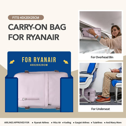 Xkdoai for Ryanair Cabin Bags 40x20x25, Travel Backpack Womens Underseat Cabin Bag Small Hand Luggage Bag Carry-ons Backpack Flight Bag with Bottle Holder