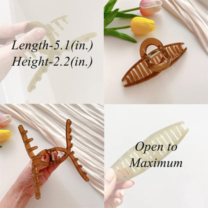 Big Hair Claw Clips Large Jelly Hair Clip for Women Large Butterfly Clip Claw Larger Size Hair Clip for Long Thick Hair 4 Pcs Christmas Gifts