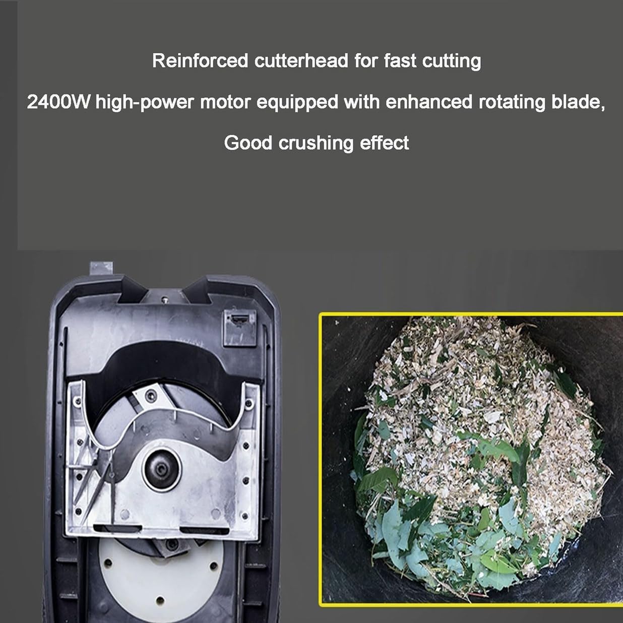 CYMYYDS 2400W Electric Garden Shredder, Wood Chipper Garden Mulcher for Leaves and Branches with 50L Collection Bag & Wheels, Max Diameter 40mm, for Yard Cleanup, Composting Green