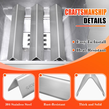 7635 38.9cm SUS304 Flavorizer Bars for Weber Spirit I & II 200 Series - E210, S210, E220, S220 with Front Control Knobs, 15.3 Inch Flavor Bars for Weber GS4 Spirit Grill