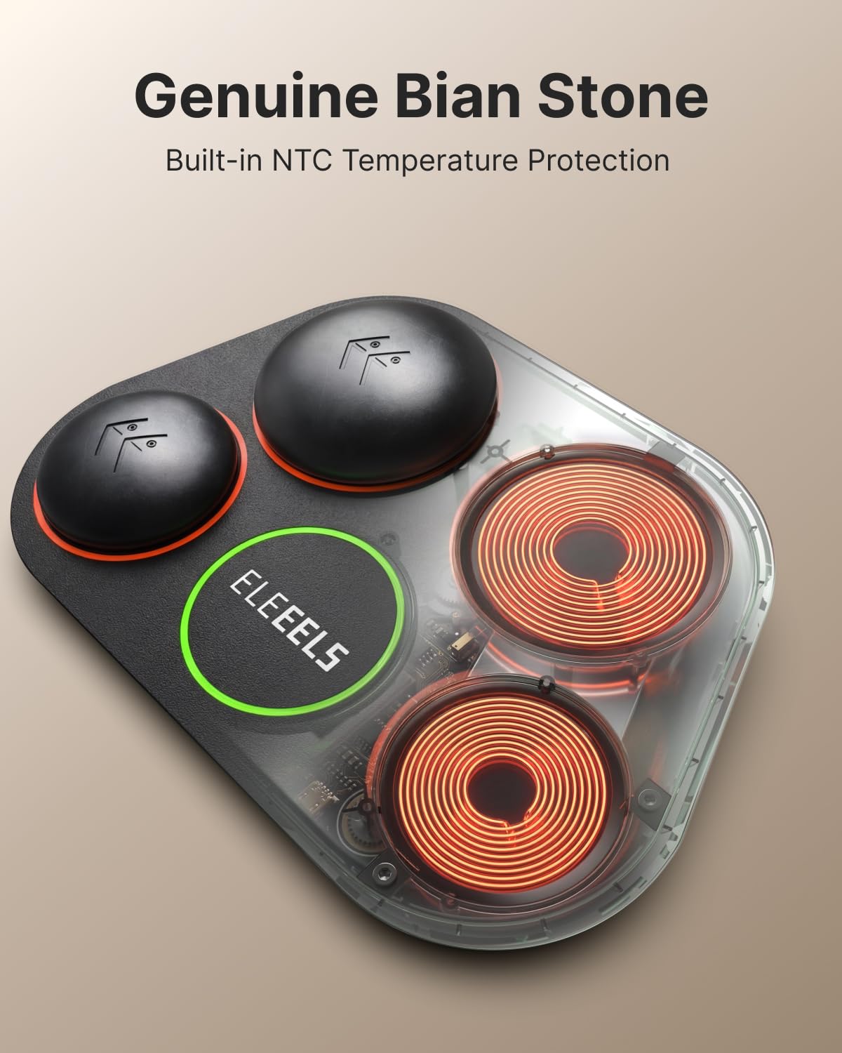 Eleeels Electric Hot Stones Massage Set, 4Pcs Basalt Hot Stones Portable Warmer Kit with 3 Adjustable Temperatures for Back Neck Shoulder Pain Relief, Sore Muscle & Fatigue, Home Spa