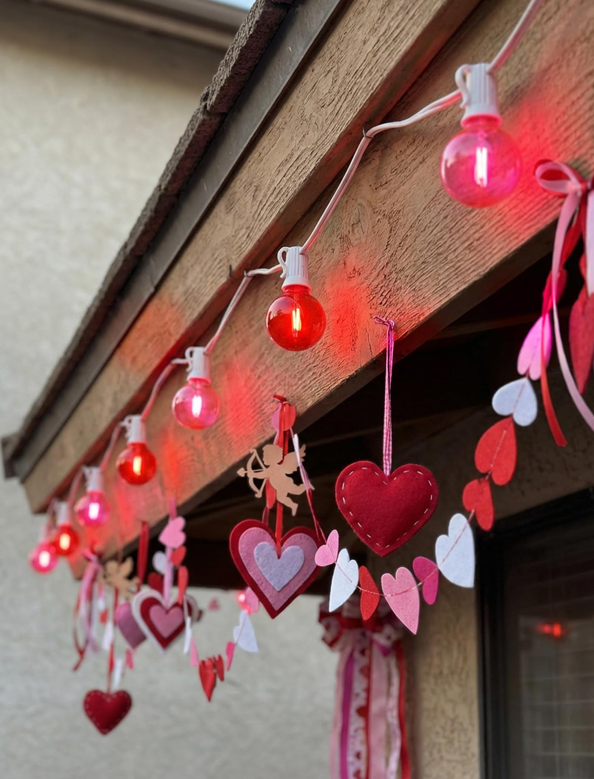 50Ft Red and Pink G40 LED Outdoor String Lights, Hanging Globe Patio Lights with 27 Shatterproof LED Bulbs(2 Spare), Valentine's Day Decorations Lights for Home Garden Party Wedding Decor, E12 Base