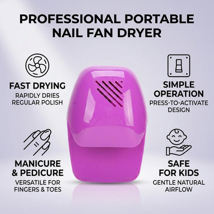 Milltrip Portable Nail Fan Dryer, Quick Dry Nail Dryer Blower Machine, Nail Polish Air Blower Drying Machine for Regular Nail Polish Fingernail Toenail