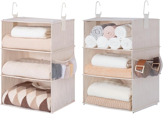 StorageWorks 6-Shelf Jumbo Closet Organizers, Two 3-Shelf Separable Hanging